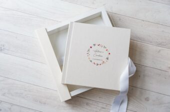 Album matrimonio in lino Carolina e Antonio